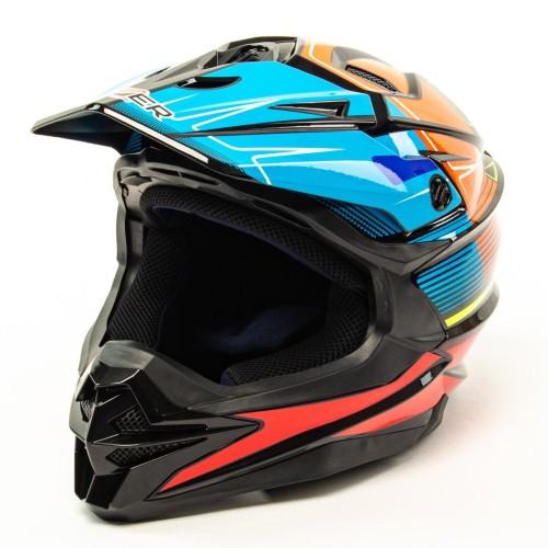 Мотошлем  Hizer J6803, черный/синий, размер M