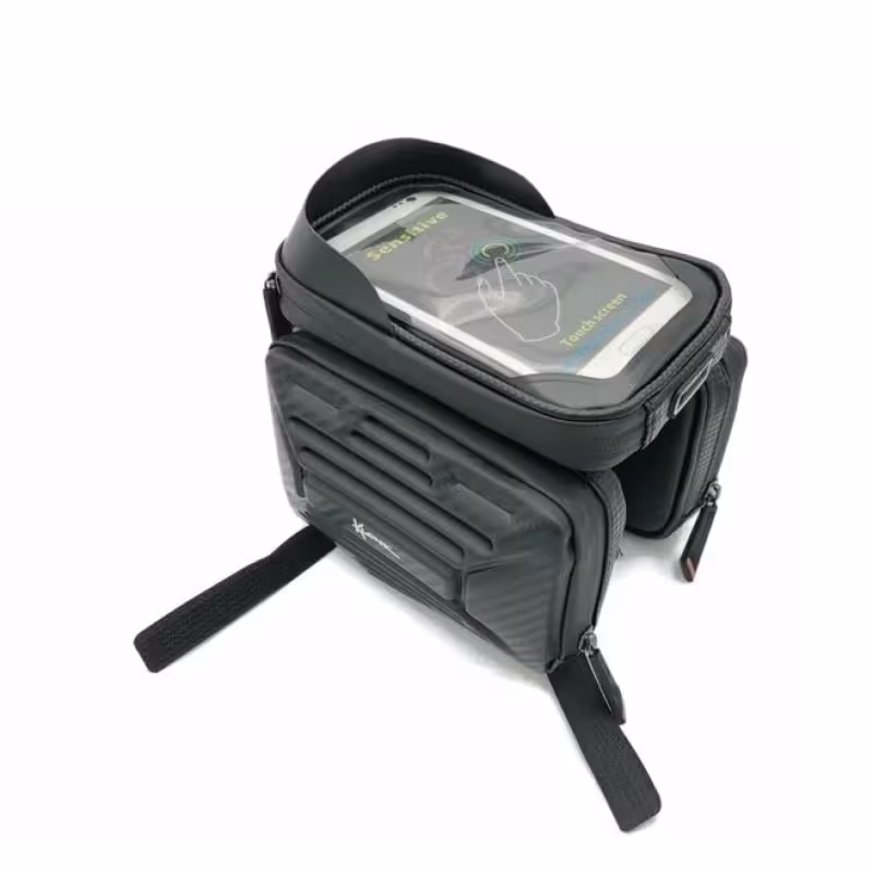 Велосумка на раму Klonk УТ00024143 c отделением для смартфона, двойная, черный