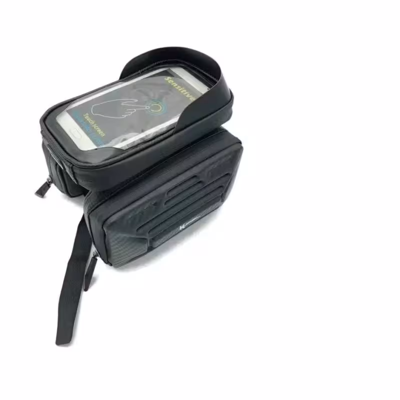 Велосумка на раму Klonk УТ00024143 c отделением для смартфона, двойная, черный