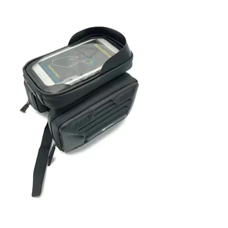 Велосумка на раму Klonk УТ00024143 c отделением для смартфона, двойная, черный