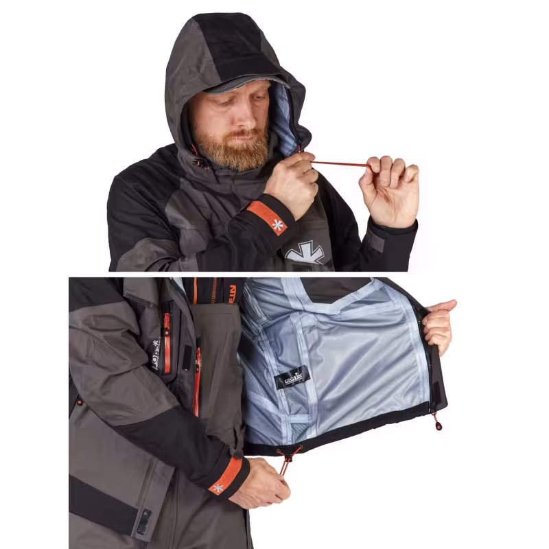 Костюм мужской Norfin Pro Dry 3 01, ткань Nortex Breathable, серый, размер 44-46 (S), 171-173 см