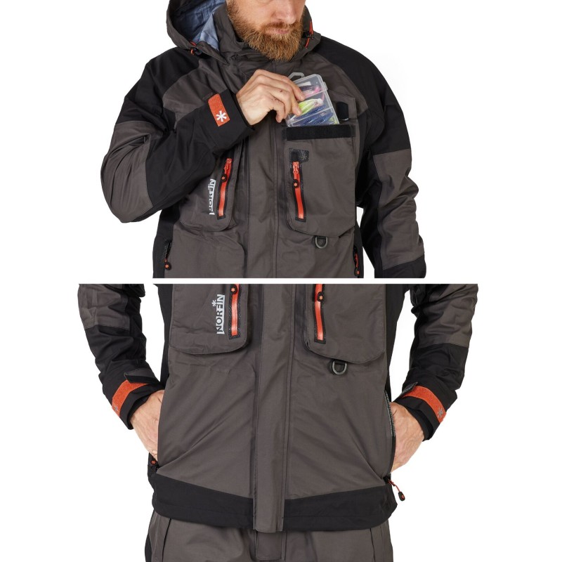 Костюм мужской Norfin Pro Dry 3 01, ткань Nortex Breathable, серый, размер 44-46 (S), 171-173 см