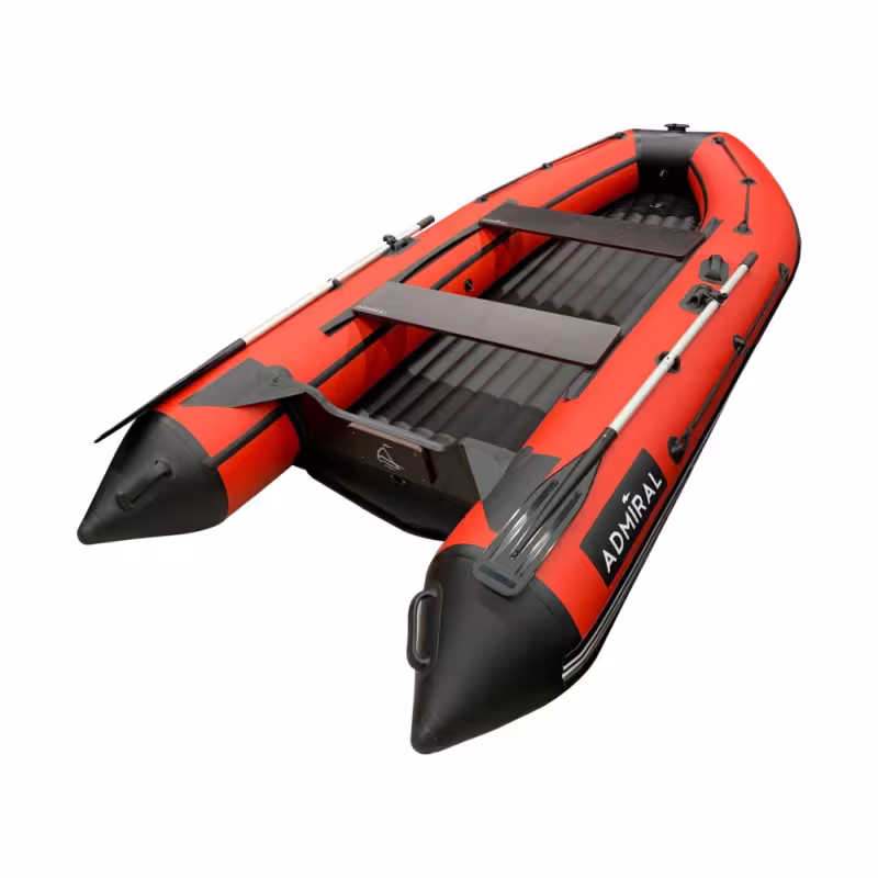 Надувная лодка ПВХ Адмирал 320 Classic, НДНД, красный/черный