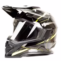 Мотошлем  Hizer B6197-1, черный/желтый, размер S