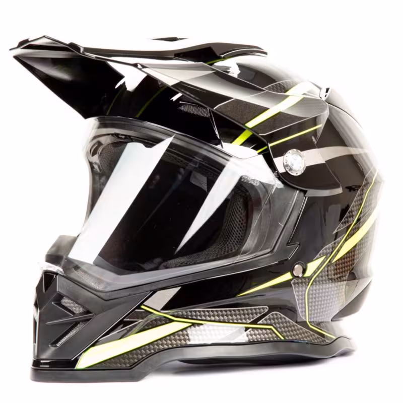 Мотошлем  Hizer B6197-1, черный/желтый, размер S