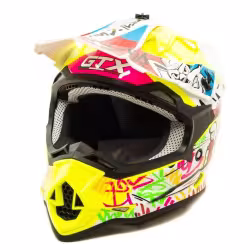 Мотошлем детский GTX 632S, желтый/красный/синий, размер М