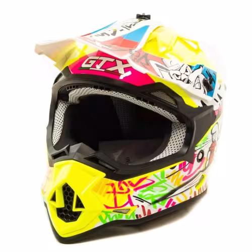 Мотошлем детский GTX 632S, желтый/красный/синий, размер М