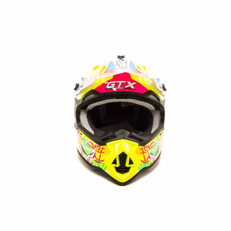 Мотошлем детский GTX 632S, желтый/красный/синий, размер М