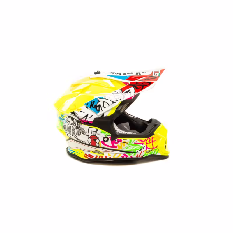 Мотошлем детский GTX 632S, желтый/красный/синий, размер М