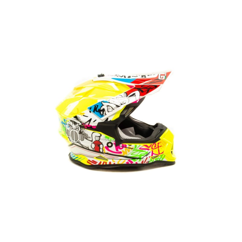 Мотошлем детский GTX 632S, желтый/красный/синий, размер М