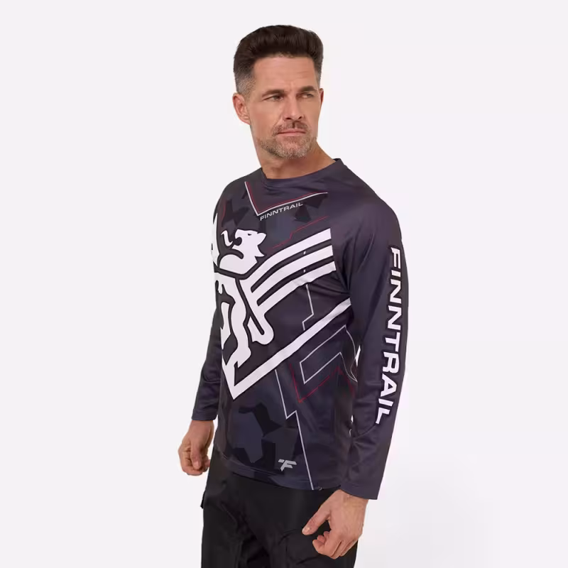 Джерси мужское Finntrail Jersey 6601 CamoShadowBlack, полиэстер, черный, размер 58-60 (XXL), 185-195 см