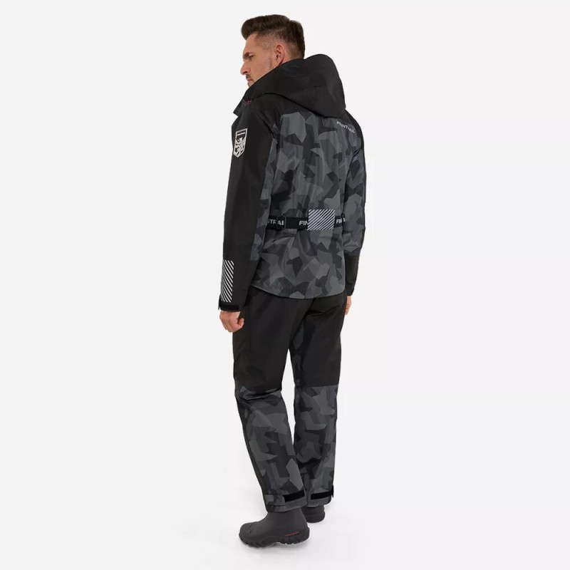 Костюм мужской Finntrail Thor 3420 CamoShadowBlack, мембрана Hard-Tex, черный, размер 50-52 (L), 175-185 см