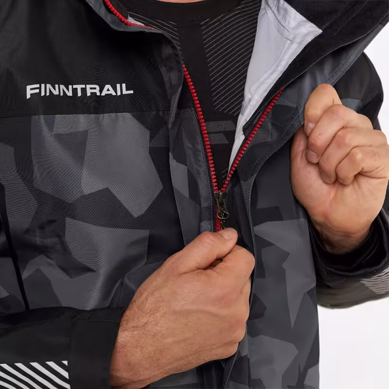 Костюм мужской Finntrail Thor 3420 CamoShadowBlack, мембрана Hard-Tex, черный, размер 50-52 (L), 175-185 см