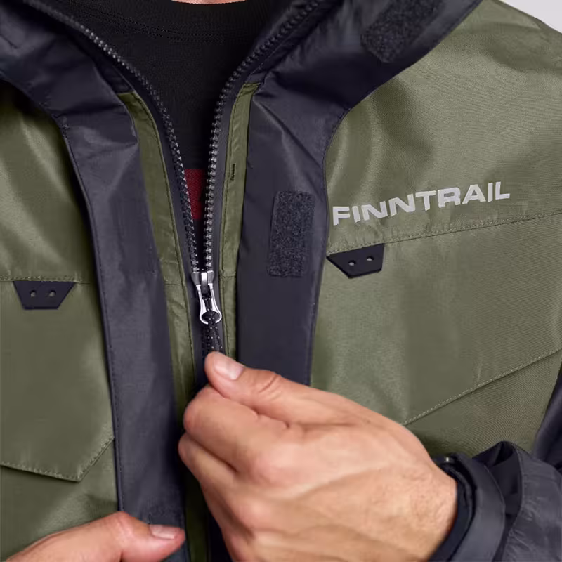 Куртка забродная мужская Finntrail Coaster 4023 Khaki, мембрана Hard-Tex, хаки, размер 44-46 (S), 165-175 см