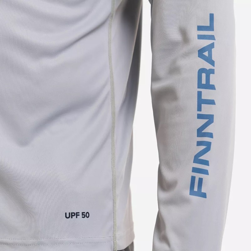 Лонгслив мужской Finntrail Wave Fish 6611 Grey, полиэстер, серый, размер 42-44 (XS), 160-170 см