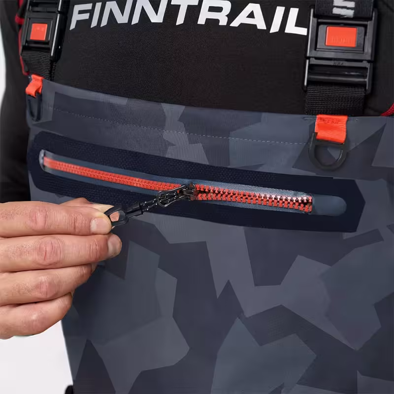 Полукомбинезон-вейдерсы мужской Finntrail Airman 5260, мембрана Hard-Tex, CamoShadowBlack, серый камуфляж, размер XL/45, 180-190 см