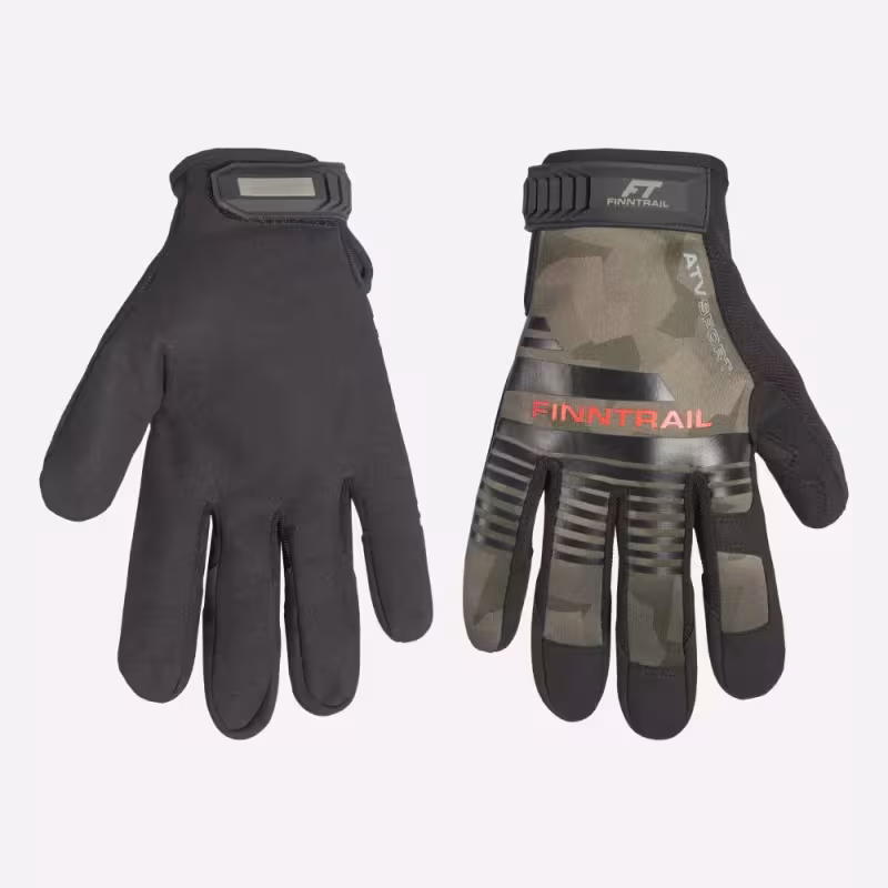 Мотоперчатки Finntrail Eagle 2840 CamoShadowGreen, черный/камуфляж, неопрен, размер XL
