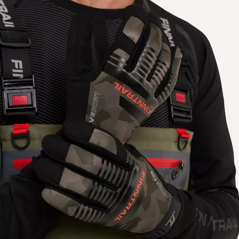 Мотоперчатки Finntrail Eagle 2840 CamoShadowGreen, черный/камуфляж, неопрен, размер XL