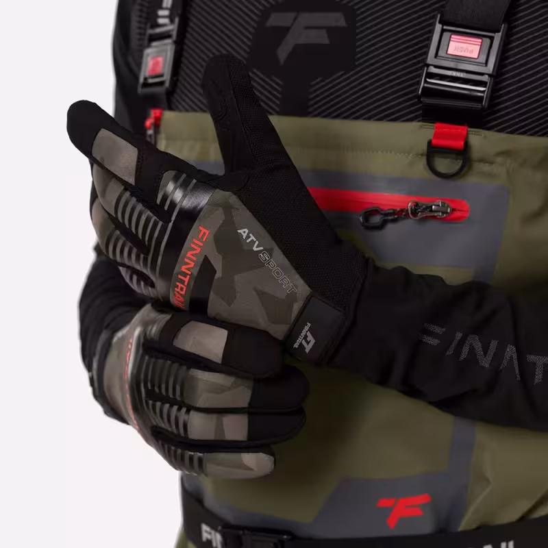 Мотоперчатки Finntrail Eagle 2840 CamoShadowGreen, черный/камуфляж, неопрен, размер XL