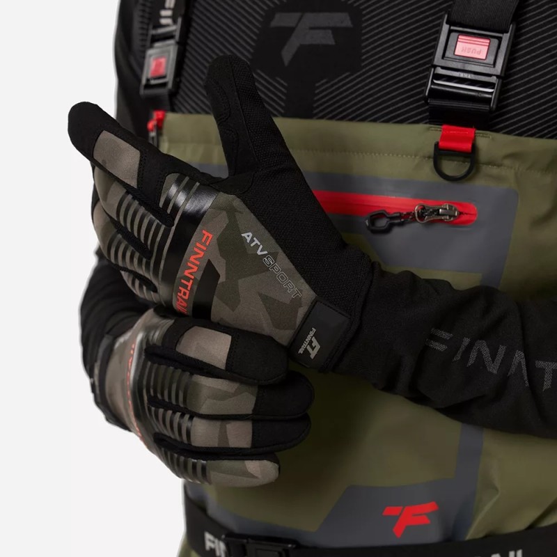 Мотоперчатки Finntrail Eagle 2840 CamoShadowGreen, черный/камуфляж, неопрен, размер XL