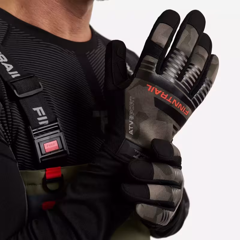 Мотоперчатки Finntrail Eagle 2840 CamoShadowGreen, черный/камуфляж, неопрен, размер XL