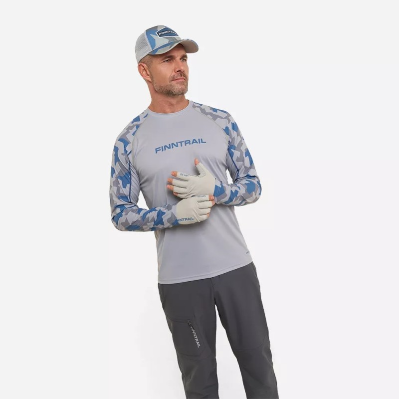 Лонгслив мужской Finntrail Wave 6612 Grey, полиэстер, серый, размер 62-64 (XXXL), 190-200 см