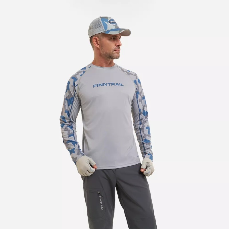 Лонгслив мужской Finntrail Wave 6612 Grey, полиэстер, серый, размер 62-64 (XXXL), 190-200 см