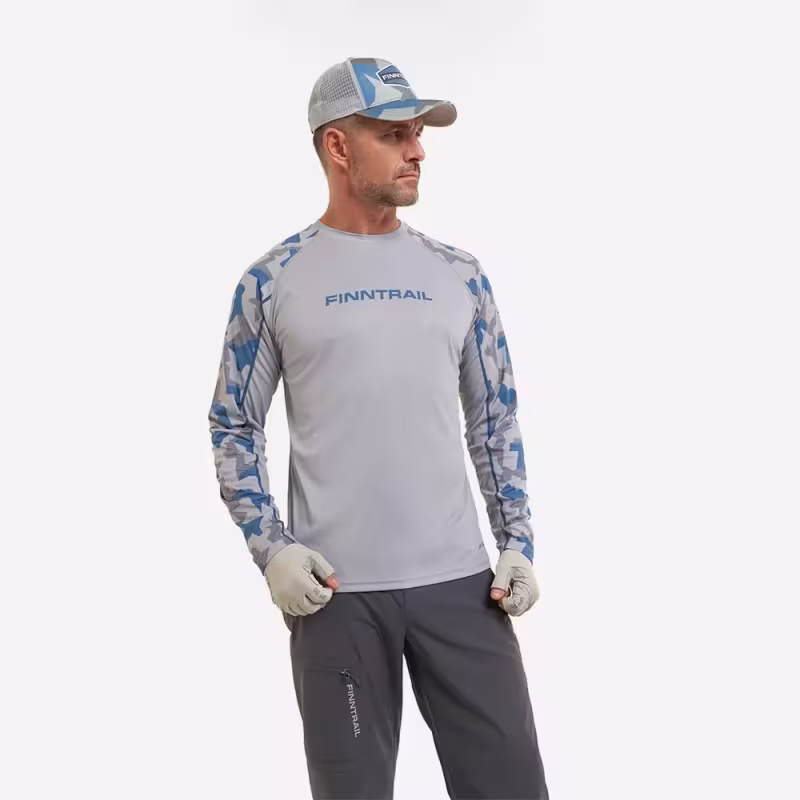 Лонгслив мужской Finntrail Wave 6612 Grey, полиэстер, серый, размер 58-60 (XXL), 185-195 см