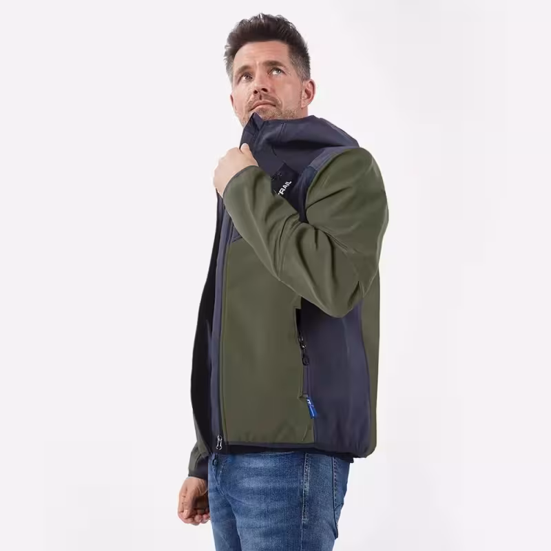 Куртка мужская Finntrail Nitro 1320 Khaki, ткань Софтшелл, хаки, размер 58-60 (XXL), 185-195 см