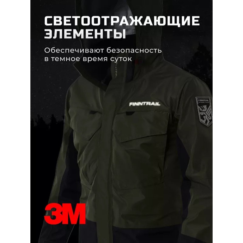 Куртка мужская Finntrail Coaster 4023 Khaki, мембрана Hard-Tex, хаки, размер 58-60 (XXL), 185-195 см