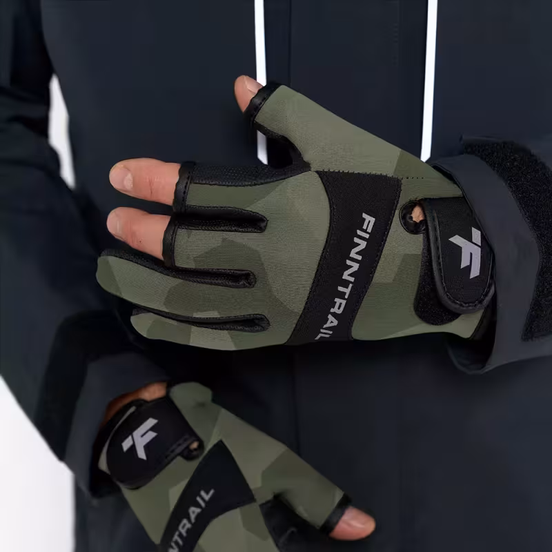 Перчатки Finntrail Neosensor 2730 CamoShadowGreen, неопрен, хаки/черный, размер M