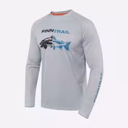 Лонгслив мужской Finntrail Wave Fish 6611 Grey, полиэстер, серый, размер 54-56 (XL), 180-190 см