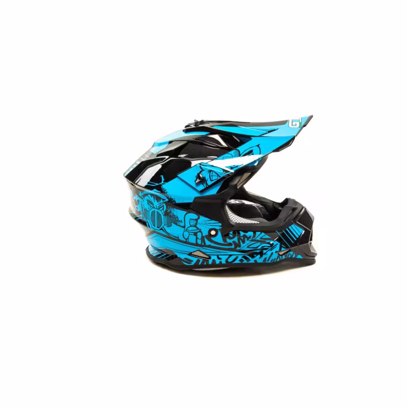 Мотошлем детский GTX 632S, черный/синий, размер L