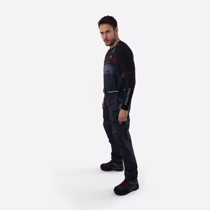 Полукомбинезон-вейдерсы Finntrail Athletic 1532  Graphite, мембрана Hard-Tex, черный, размер 50-52 (L), 175-185 см