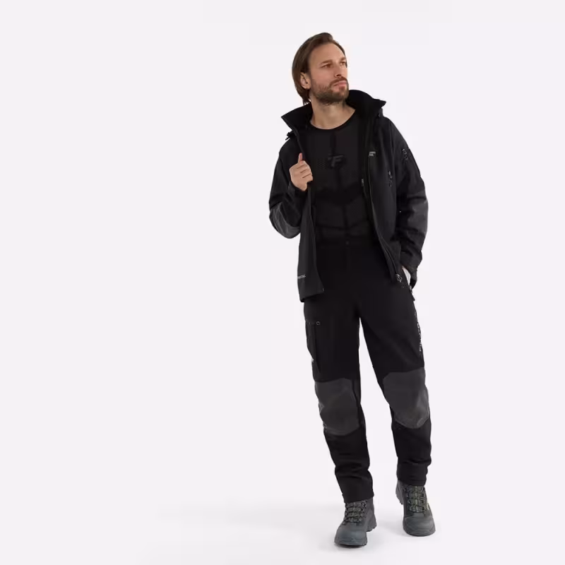Брюки мужские Finntrail Tactic 4609 Graphite, ткань Софтшелл, черный, размер 42-44 (XS), 160-170 см