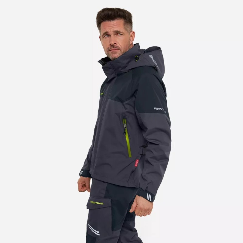 Костюм мужской Finntrail GT 3465 Graphite, мембрана Hard-Tex, серый, размер 44-46 (S), 165-175 см