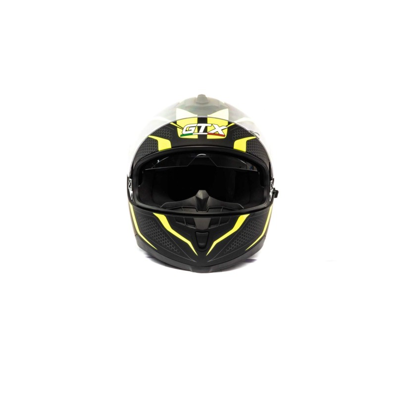 Мотошлем GTX 5672 #2 Black/Fluo Yellow/Grey, черный/желтый/серый, размер L