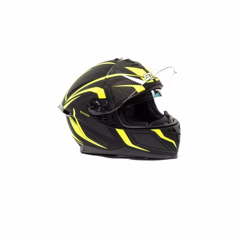 Мотошлем GTX 5672 #2 Black/Fluo Yellow/Grey, черный/желтый/серый, размер L