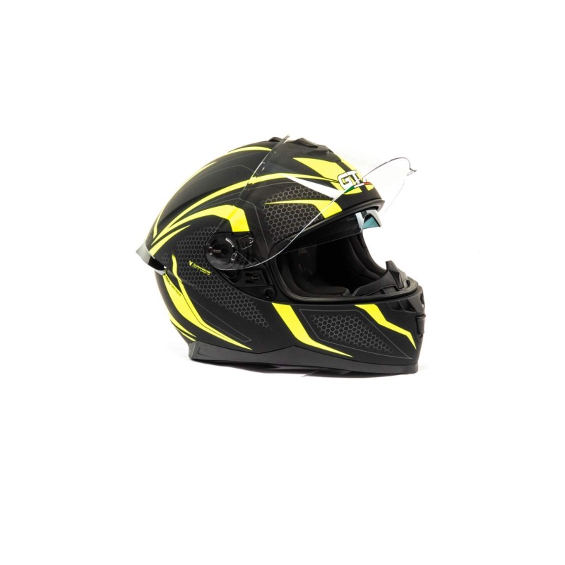 Мотошлем GTX 5672 #2 Black/Fluo Yellow/Grey, черный/желтый/серый, размер L