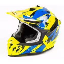Мотошлем GTX 633 #1, желтый/синий/черный, размер XL