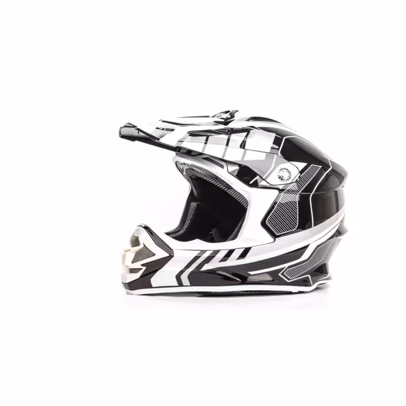 Мотошлем Hizer B6195 #1, черный/белый, размер S