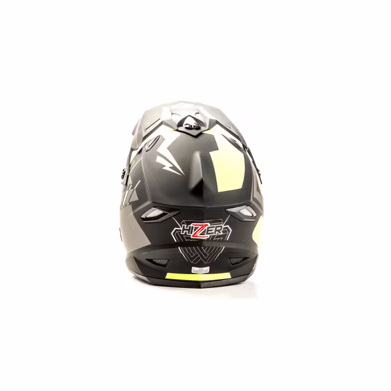 Мотошлем  Hizer J6801 #1, серый/желтый, размер L