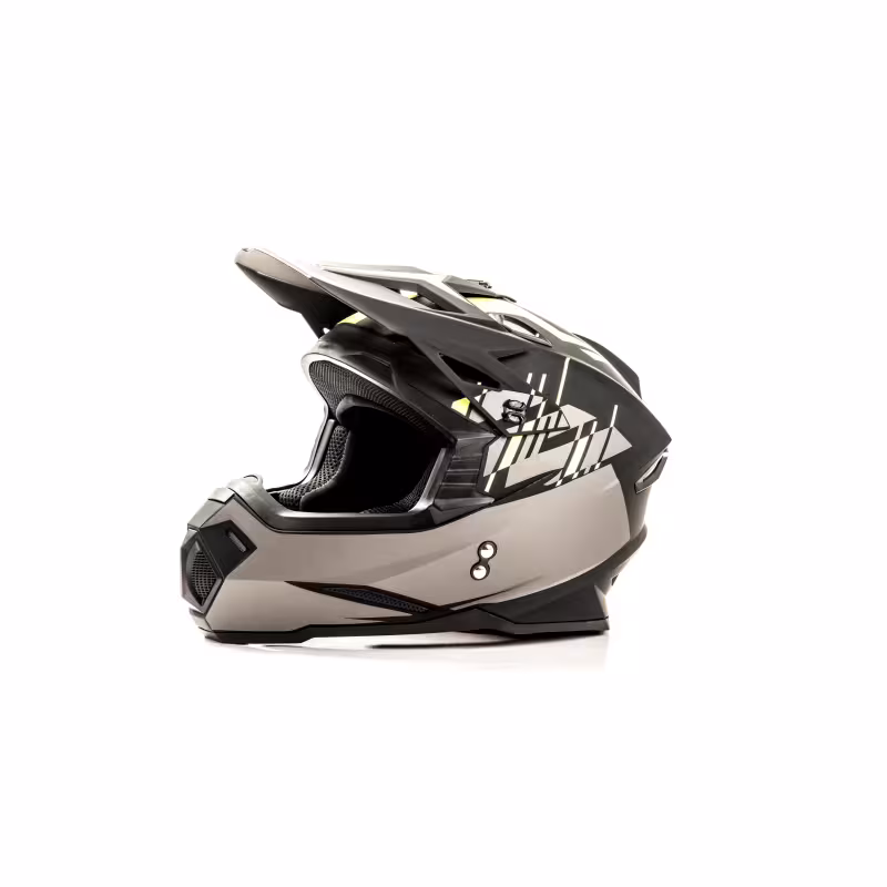 Мотошлем Hizer J6801 #1, серый/желтый, размер М