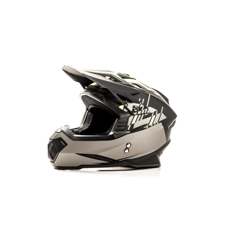 Мотошлем Hizer J6801 #1, серый/желтый, размер М