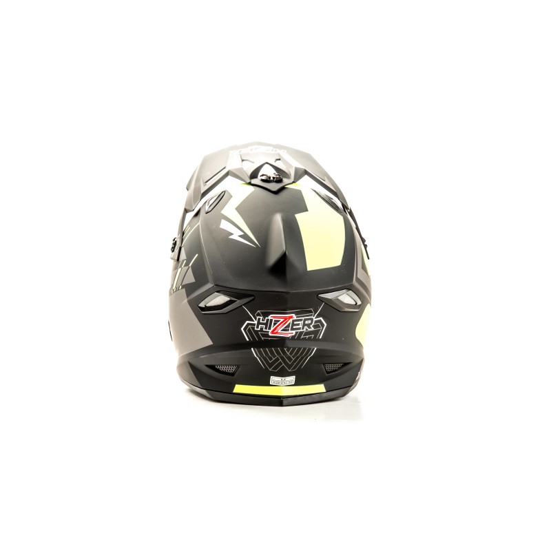 Мотошлем Hizer J6801 #1, серый/желтый, размер М