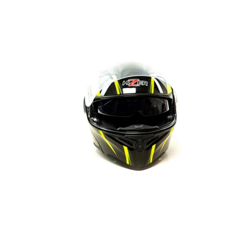 Мотошлем Hizer J5902, черный/желтый, размер XL
