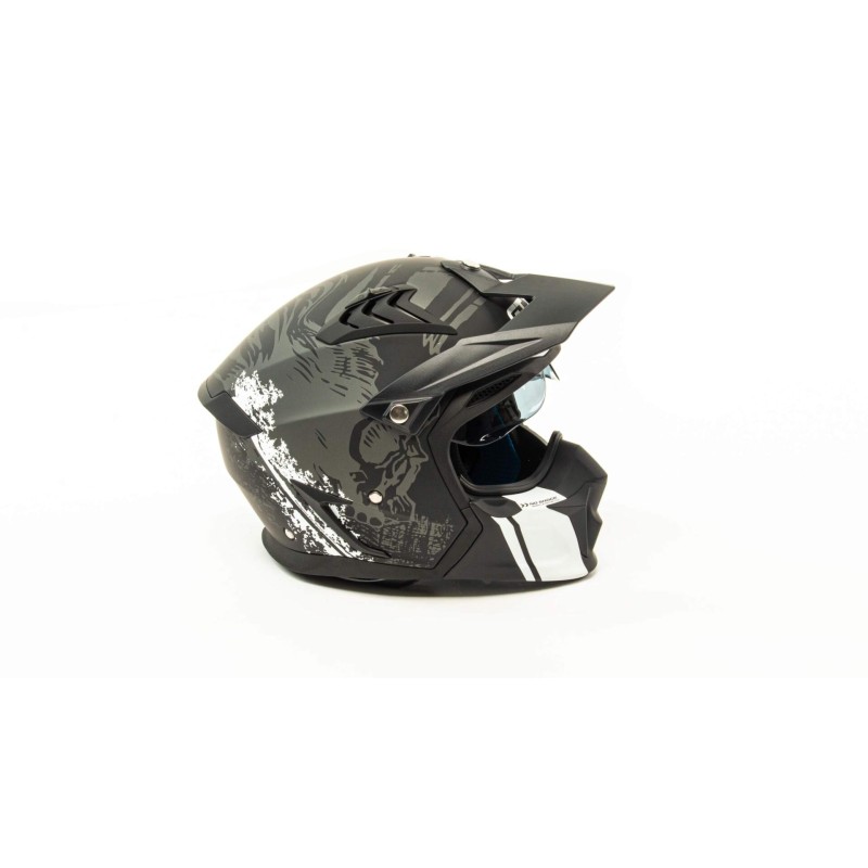 Мотошлем GTX 690 #1, черный/белый, размер L