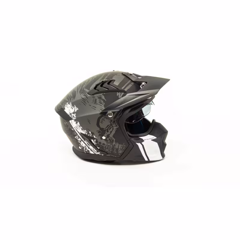 Мотошлем GTX 690 #1, черный/белый, размер S