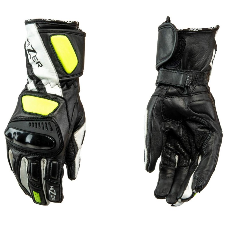 Мотоперчатки  Hizer AT-4107 , кожа/текстиль, черный, размер L