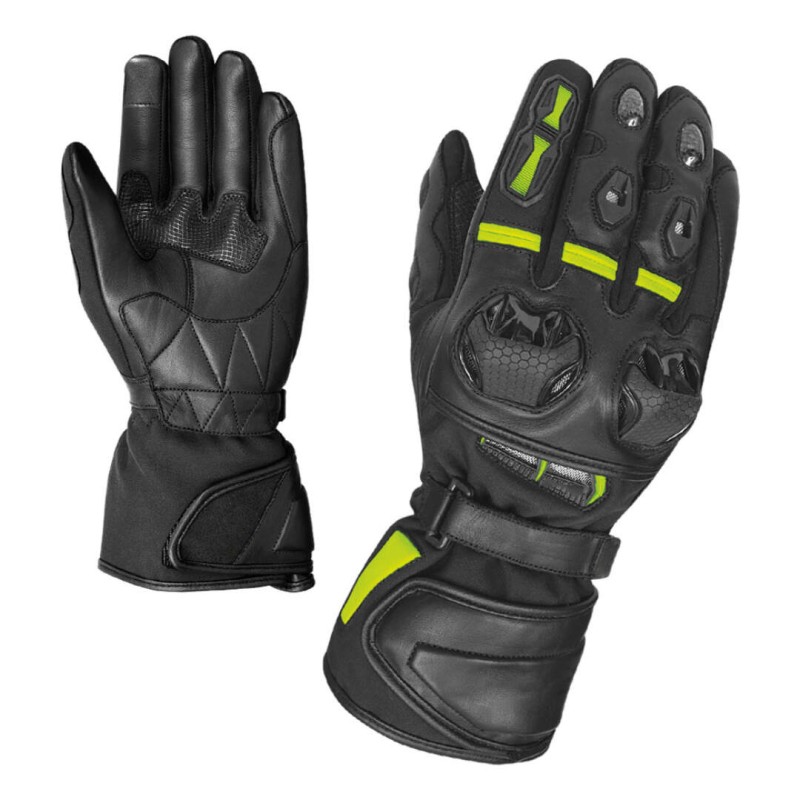 Мотоперчатки  Hizer AT-4101, кожа/текстиль, черный, размер M